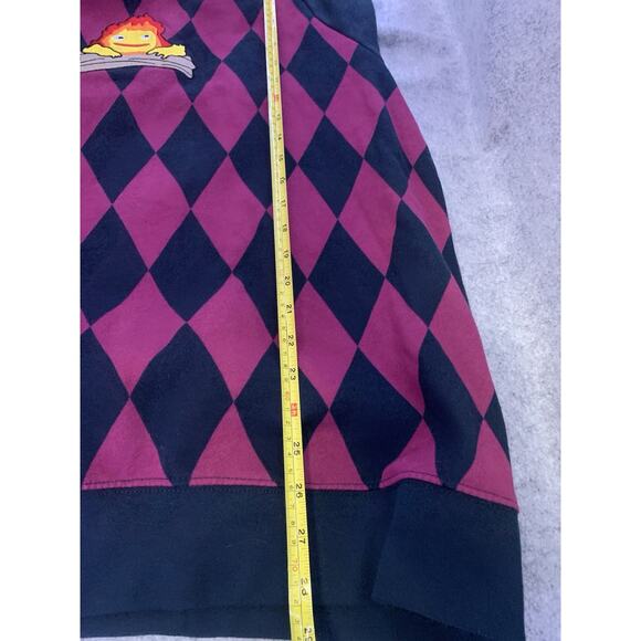 NWT Studio Ghibli Howl’s Moving Castle Calcifer Argyle Sweatshirt Men’s XL - Picture 9 of 10